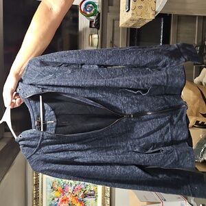 New Womens Michael Kors Zip Up Hoodie Navy Size XL